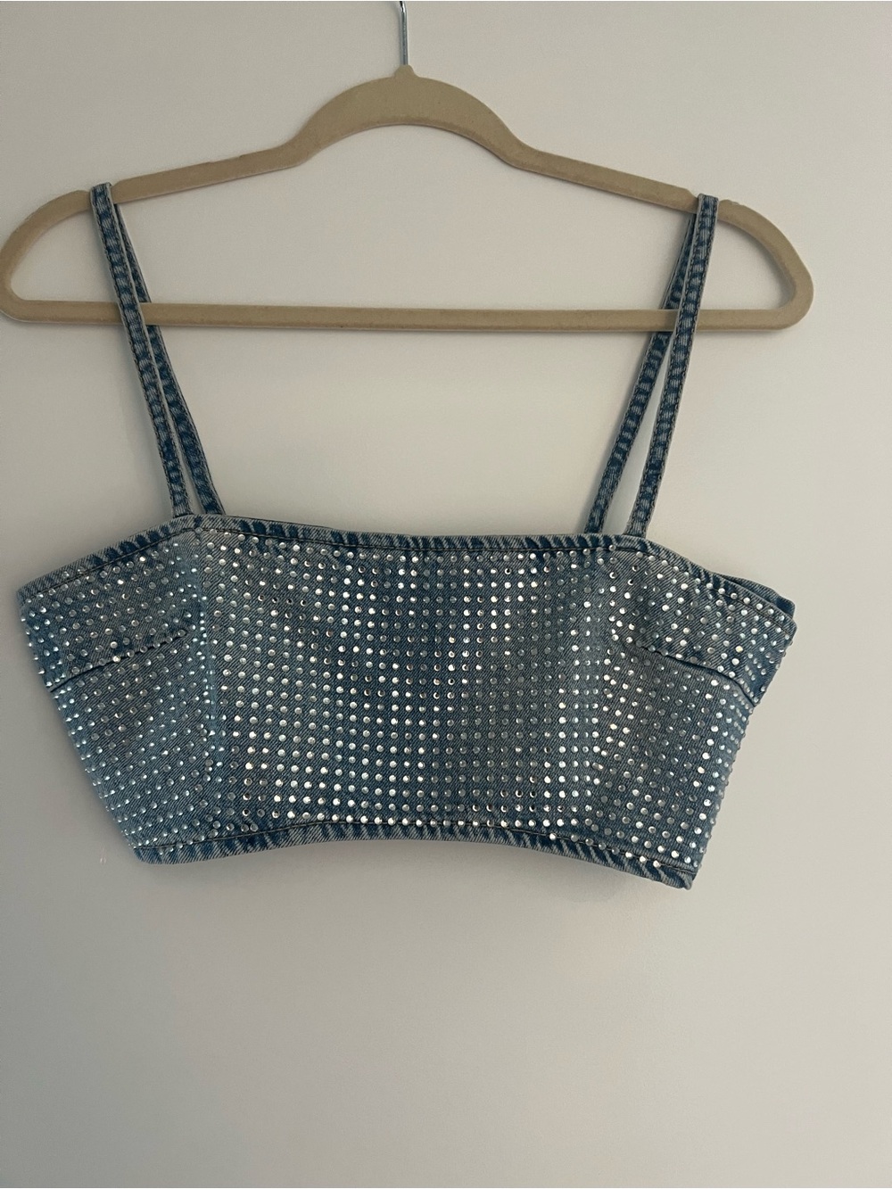 Zara Light Blue Studded Denim Camisole